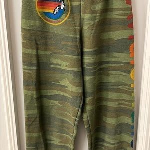 Aviator nation kids 10 camo sweatpants w rainbow logo